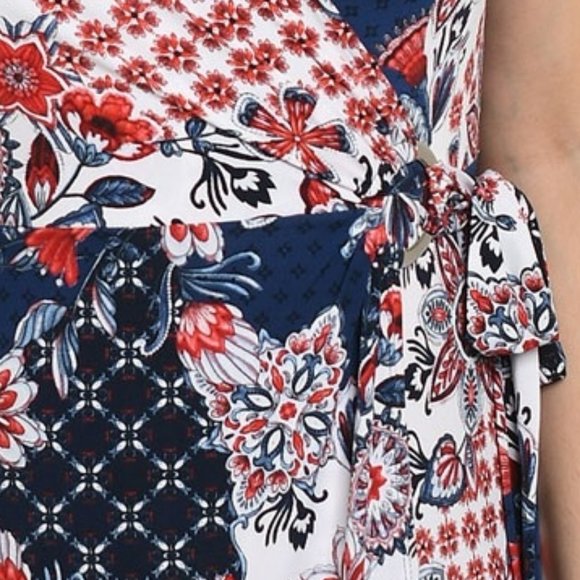 Patchwork Print Floral Dress Wrap - Picture 5 of 9